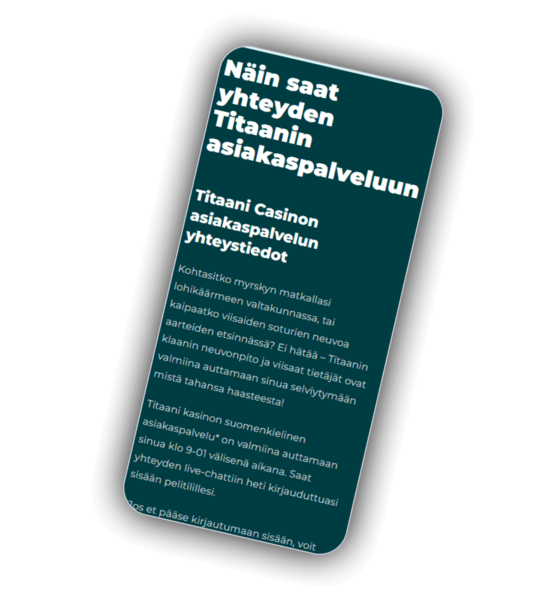 Titaani Casinon asiakaspalvelu ja vastuullinen pelaaminen